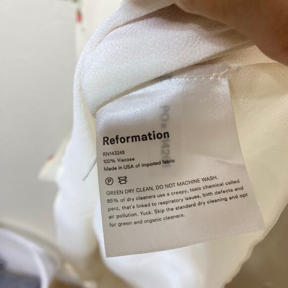 Reformation Laurelei Mini Dress Ivory Floral Size 2 - Picture 8 of 12